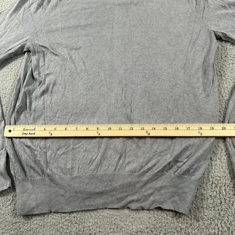 Banana Republic Sweater Mens Large Gray‎ V Neck Silk Cotton Cashmere Lightweight
